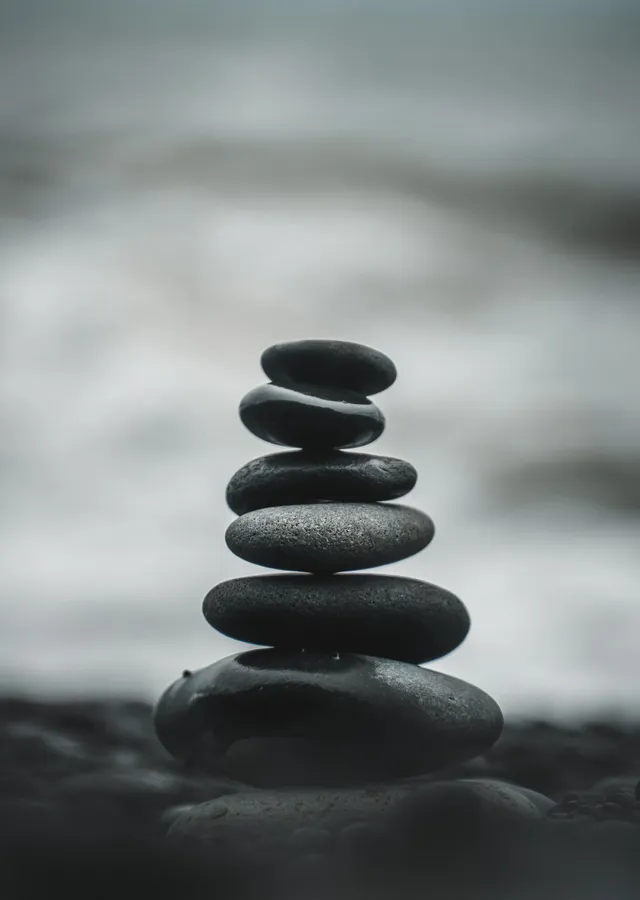 Zen Taşları Deniz Kıyısında metal tablo