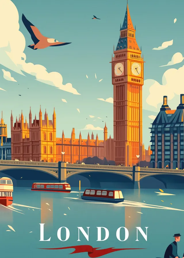 Londra Manzarası metal tablo