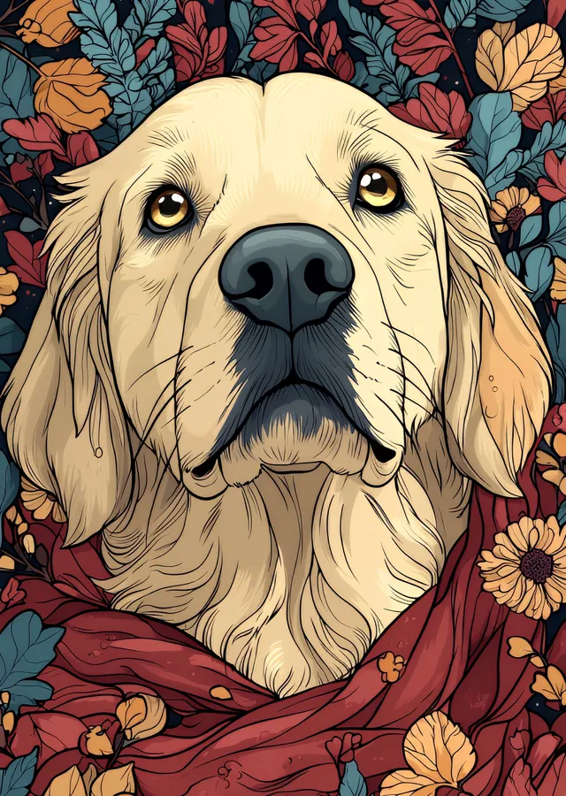 Altın Retriever: Doğanın Güzelliği metal tablo