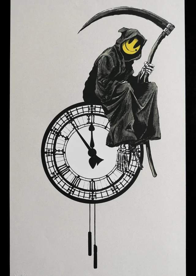 Banksy: Grin Reaper metal tablo